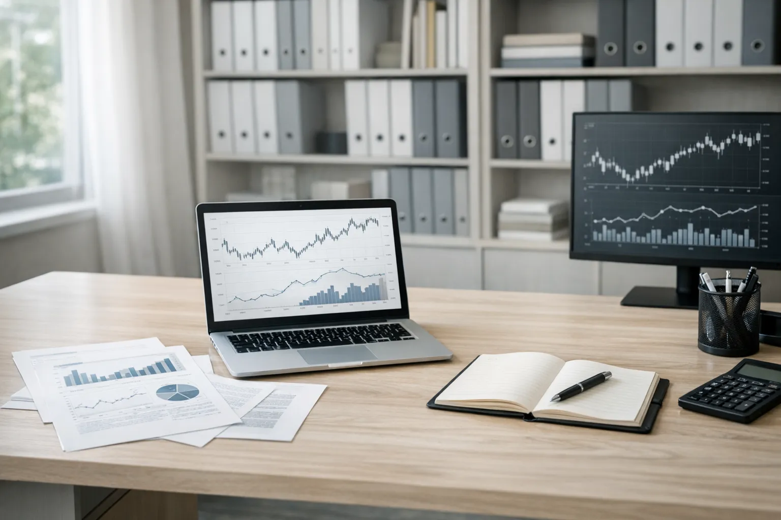 Stanowisko redakcji finansowej Finanseinfo.pl z raportami rynkowymi